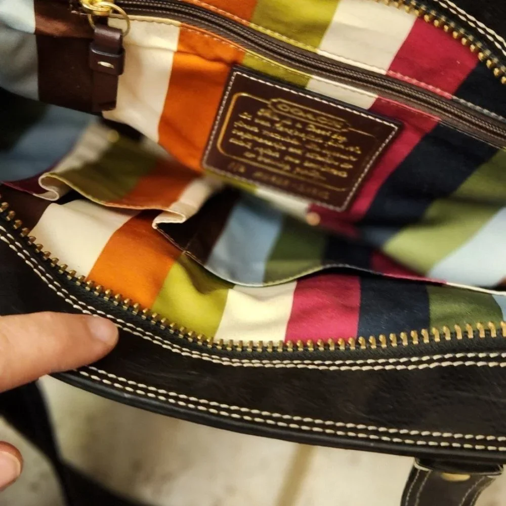 Coach Legacy Signature Black 65th Anniversary Bag with Gold Accents - Picture 13 of 15